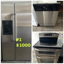 REFRIGERATOR,  STOVE AND DISH WASHER 