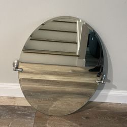 Oval Bathroom Mirror 26x19 Brushed Nickel 