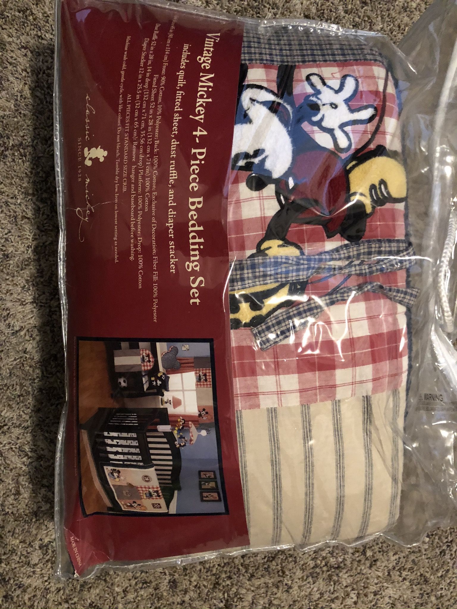 Vintage Mickey Crib Set