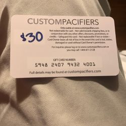 Baby’s Custom Pacifiers GIFT CARD 30$