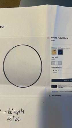 New round mirror from rejuvenation