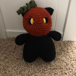 Handmade Pumpkin Kitty Plushie