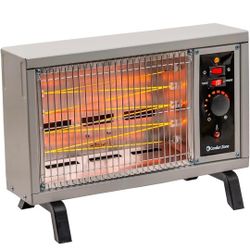 Comfort Zone Portable Indoor Radiant Space Heater, 1500 watts, Adjustable Thermostat,