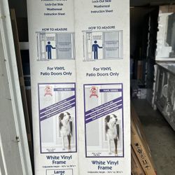 Ideal Pet Products Large White AirSeal Pet Dog Patio Door Insert For Vinyl Sliding Door