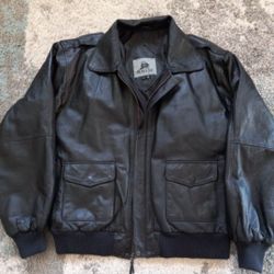 Genuine Leather Bomber Style Jacket