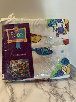 Winnie The Pooh Disney Fabric Twin Bed Skirt Bedding Brand New Vintage Y2K Retro 
