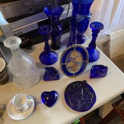 Decorative Blue Glass Items 