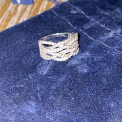 1 CT Diamond Ring Size 9, 10k White Gold, Unisex