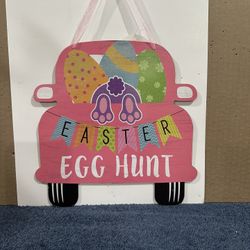 Classic   Vintage  Truck  Easter   Hanging   Decor   Sign