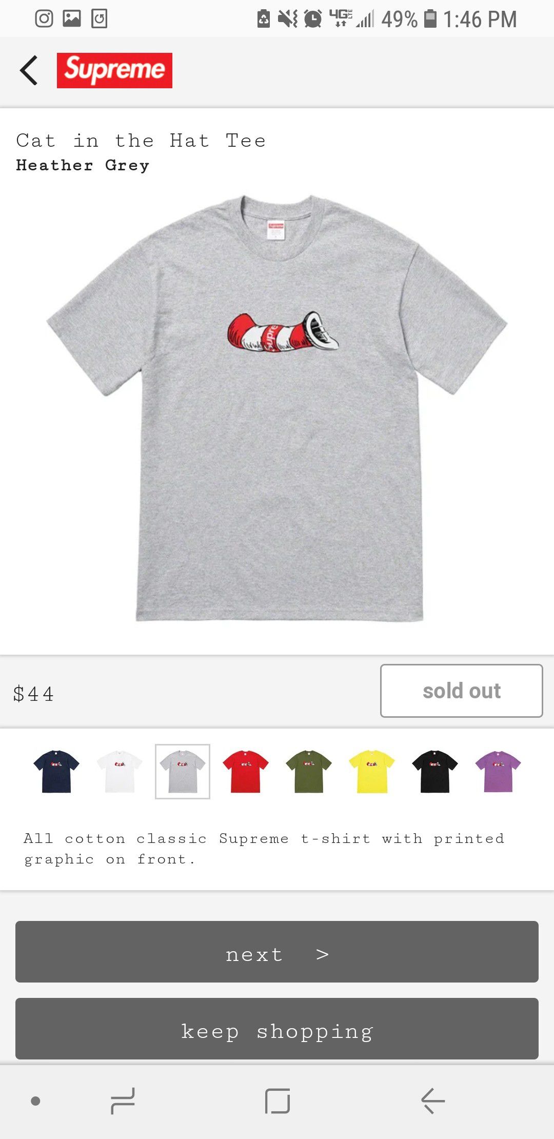 Supreme Cat In The Hat Tee
