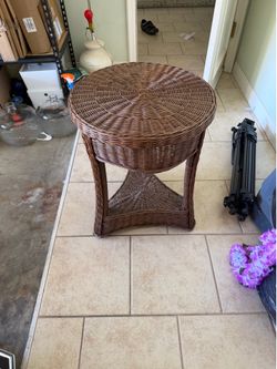 Wicker side table
