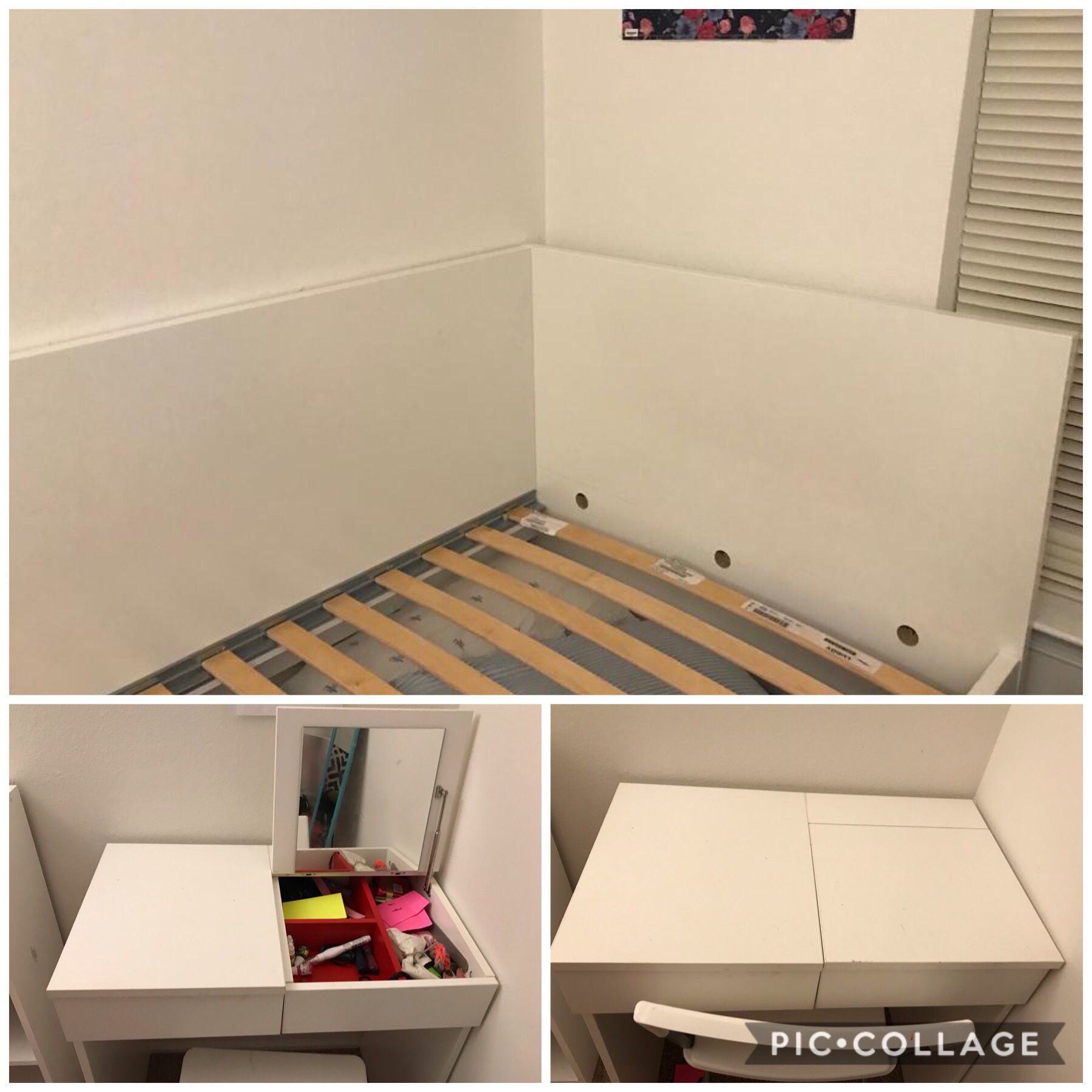 IKEA twin size bed+IKEA Dresser with chair