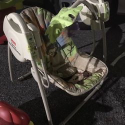 Very Nice Fisher Pricer Battery Operated Baby Swing With Music And Speed Only $35