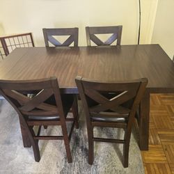Raymour & Flanigan "Double Bridge" Counter Height Dining Set