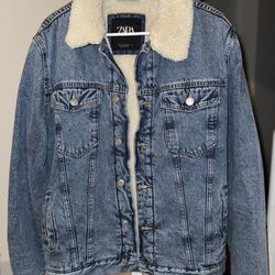 Zara Men’s Denim Jacket Mid Blue 