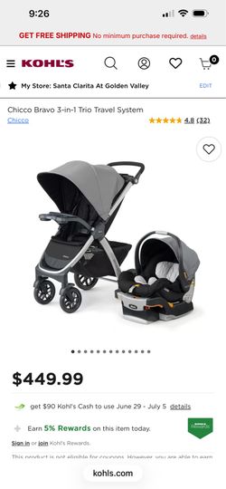 New Chicco Bravo 3-in-1 TrioTavel system