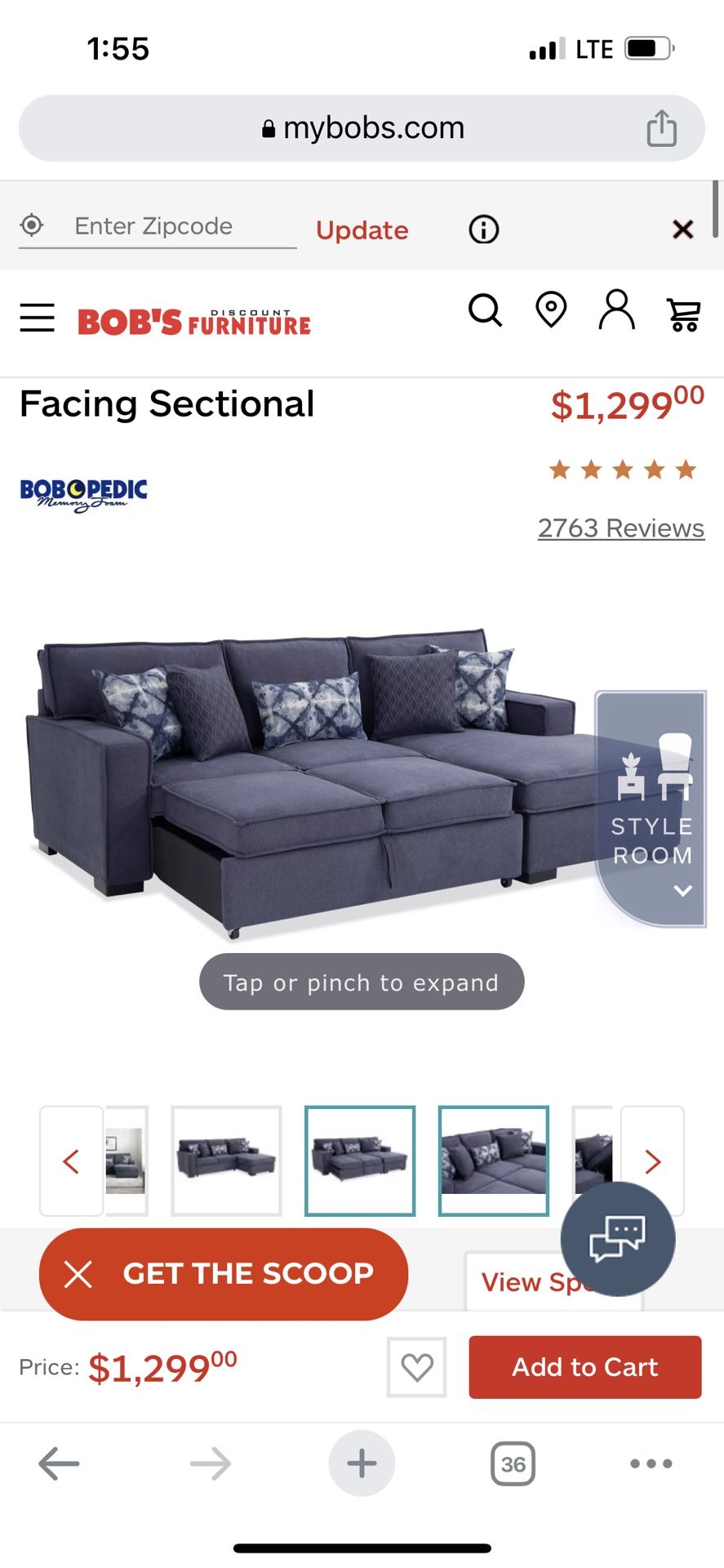 Sectional Sleeper Sofa Bobs Baci Living Room