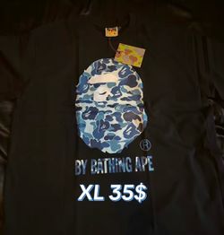 BAPE Blue Camo Big Ape Head T-Shirt Black XL | New With Tags