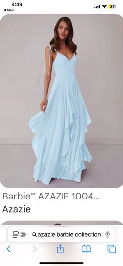 Azazie Chiffon Dress - Sky Blue