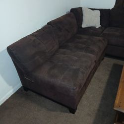 Couch 2 Pecies Brown  Color, And Dining Table With 6 chair 