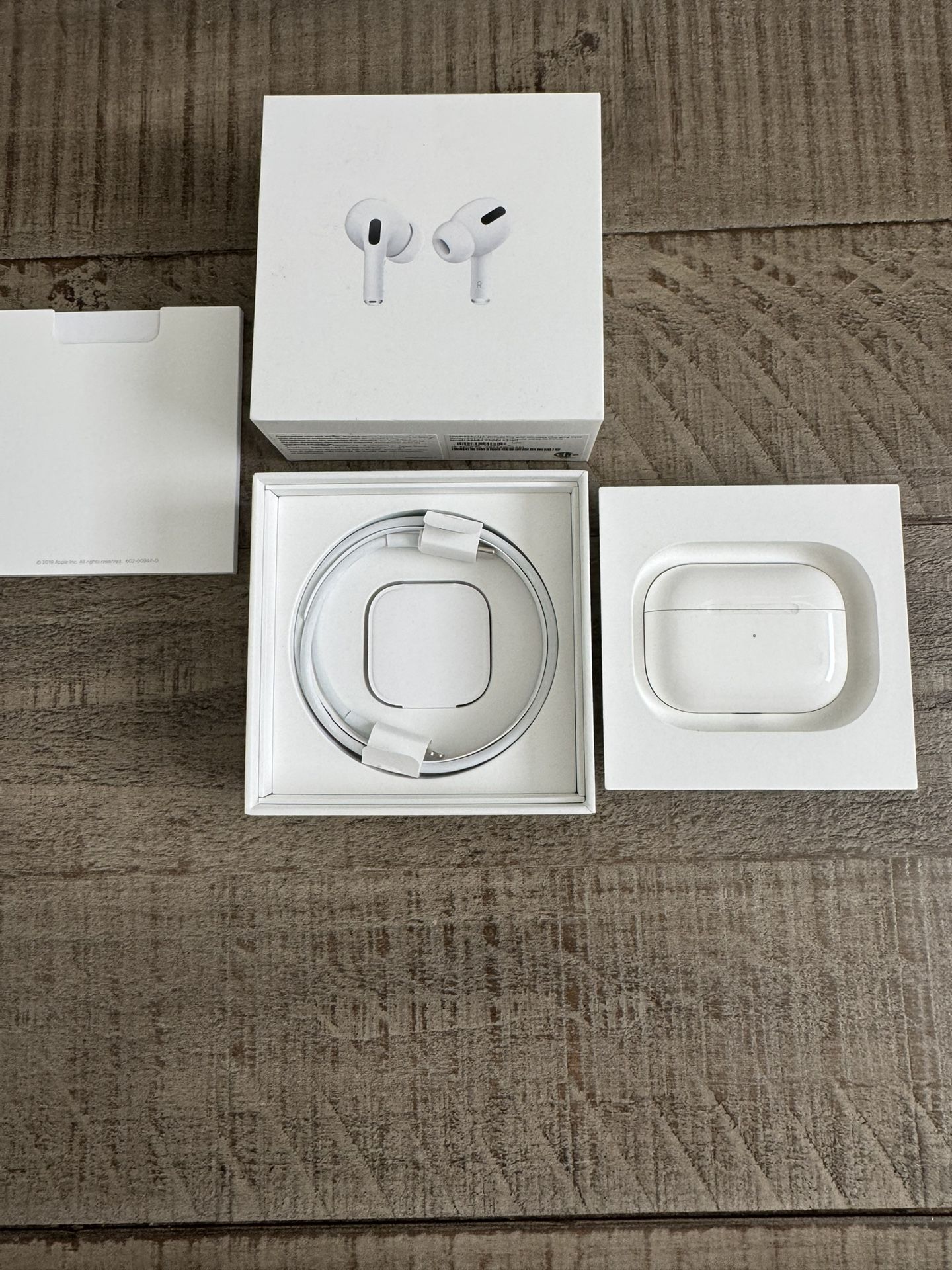 Apple AirPods Pro Headphones Earbuds With Box, Case, Brand New Charger, Wireless Charging