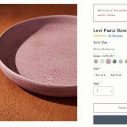 Anthropologie Levi Bowl Pink Set - Quantity 6