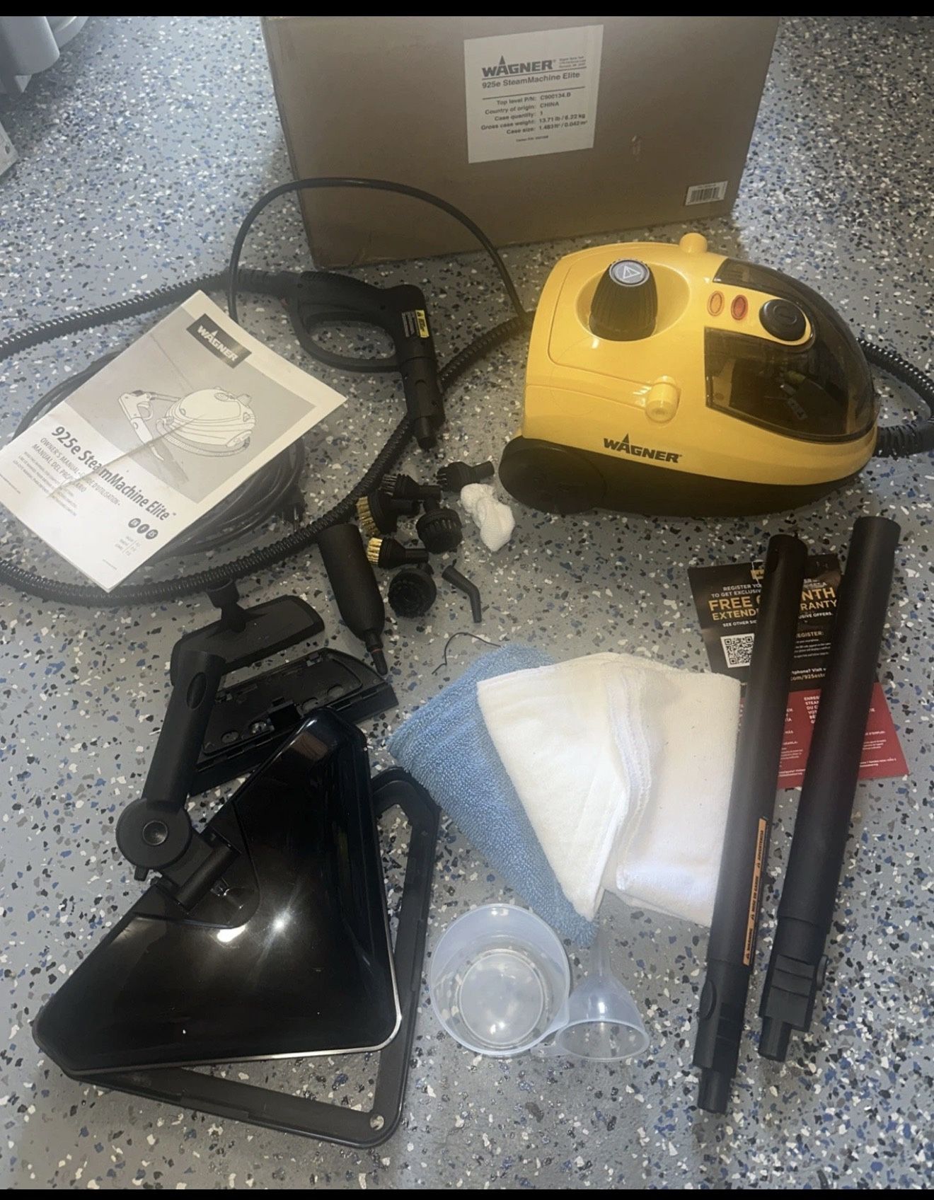 Wagner 925e Elite Steam Cleaner Steamer W/ 20 Accessories for Home Auto Carpet