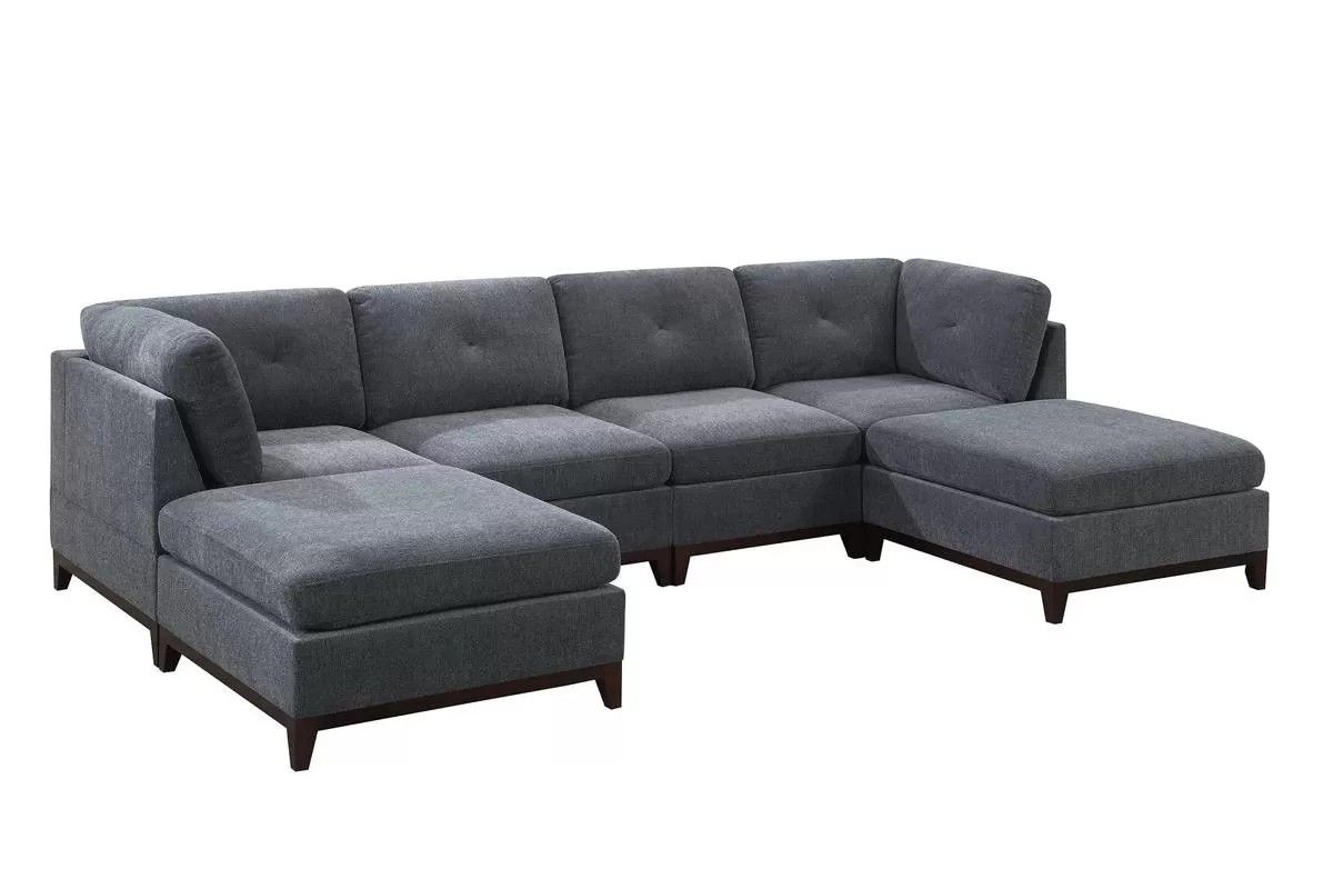 Brand New Grey Super Plush Chenille Modular Sectional Sofa