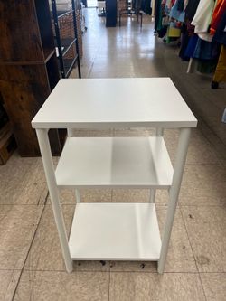 VASAGLE Side Small End Table Modern Tall Nightstand - White