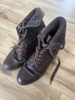 Tommy Hilfiger Brown Leather Lace-Up Ankle Boots