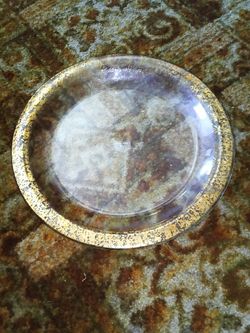 Hand Painted Made In Italy 24 K Gold Leaf Serving Platter