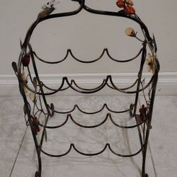Bronze Metal Decorative Floral Wine Rack