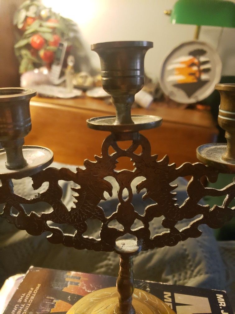 ANTIQUE BRONZE CANDELABRA