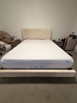 Queen size bed and mattress
