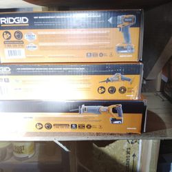 Ridgid 1/2in Drill, Sawzall, And Hackzall All New