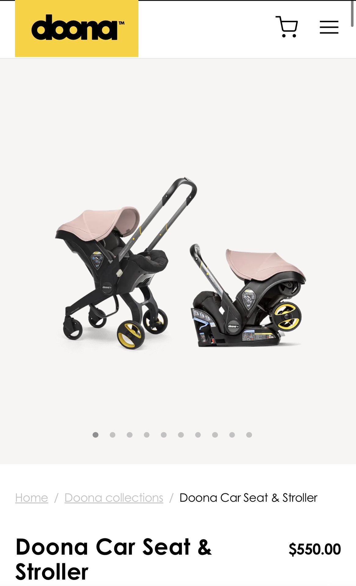 Doona Car Seat & Stroller PINK 