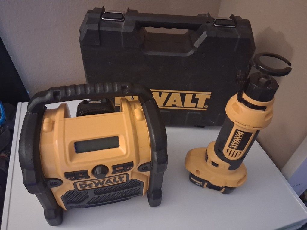 DeWalt 18v Drill, Drywall Cutout Tool & Jobsite Radio