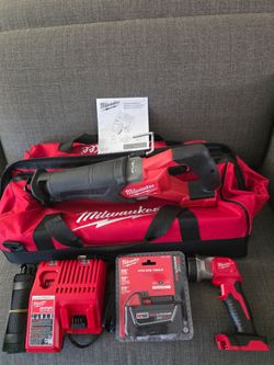Milwaukee Brand New Brushless Sawzall Sawsall Flashlight Bag  Kit Set 5.0 ah 5 amp Battery Pila Reciprocating Saw M18 18 Volt 18v Cordless Nuevo Nueva
