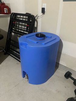 Large Blue Plastic Water Storage Tank