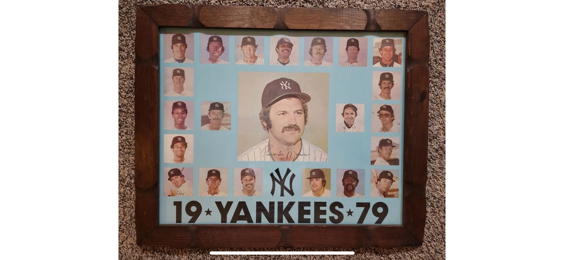 New York Yankees 1979 Team Headshot Signature Framed Poster Thurman Munson
