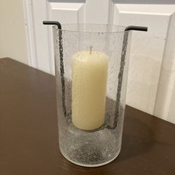 Amazing Handblown Glass Pillar Candle Holder/Hurricane!