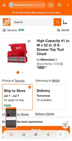 USED MILWAUKEE 2PC TOOL CART CHEST