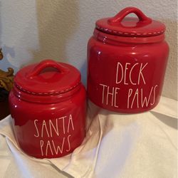 Rae Dunn Holiday Pet Canisters 