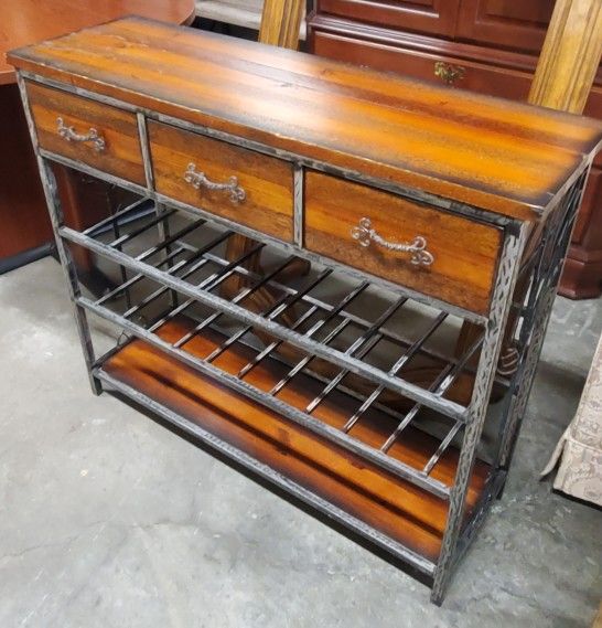 Antique Teak African Dark Wood Rack