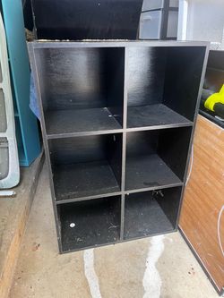 Black 6-Cube Storage Shelf Unit