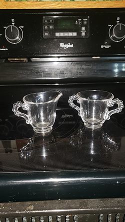 Vintage Depression Glass Cream and Sugar Set