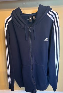 Adidas 3-Stripes Full-Zip Hoodie Navy