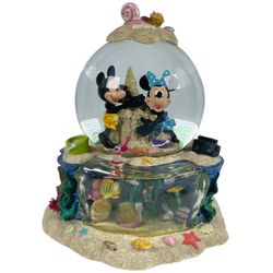 Walt Disney  Mickey & Minnie  By The Beautiful Sea Musical Snow Globe