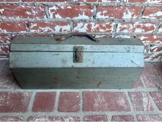 Vintage Heavy-Duty Metal Tool Box - Steel Industrial Toolbox