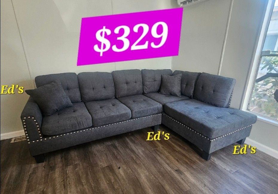 BRAND NEW 2PC SECTIONAL SOFA SET WITH ACCENT PILLOW INCLUDED $329
